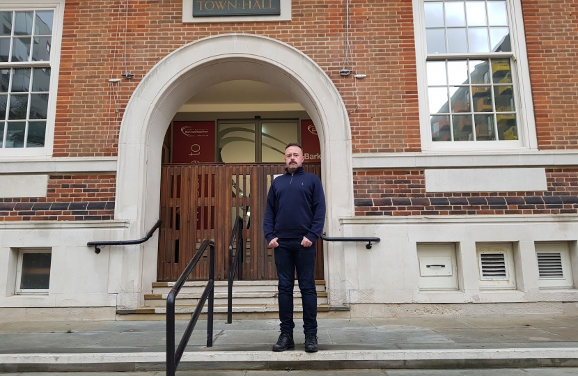  Nick Vandyke outside Barking and Dagenham town hall