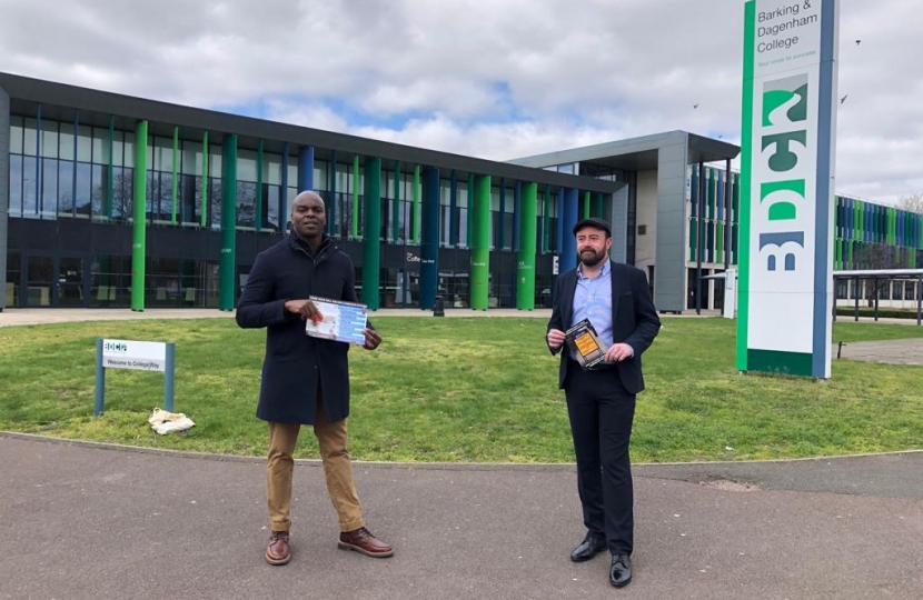 Shaun Bailey and Nick Vandyke outside Barking & Dagenham College