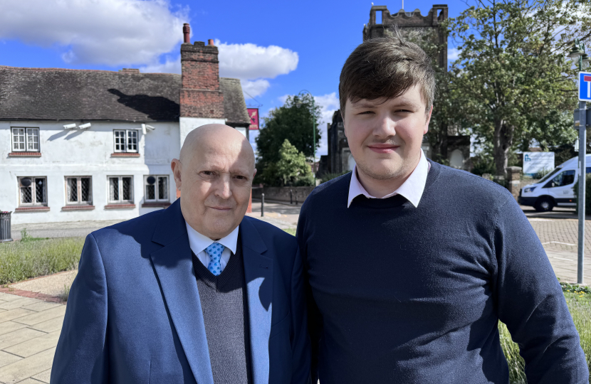 Graham Gosling and Ben Suter standing together in Dagenham Village